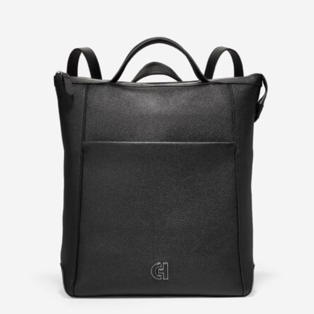 Black Leather Backpack